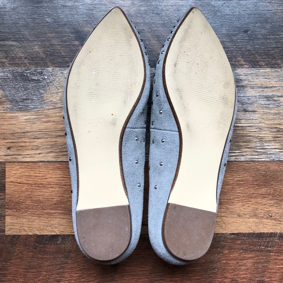 JCrew Grey Suede Pointed-Toe Flats, Size 8 - Picture 3 of 4